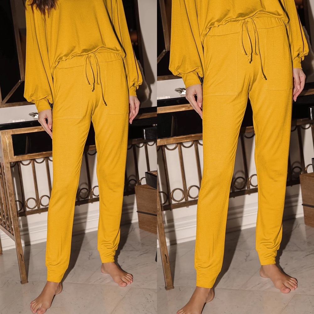 Lulus | Blissful Mornings Mustard Yellow Drawstring Jogger Pants